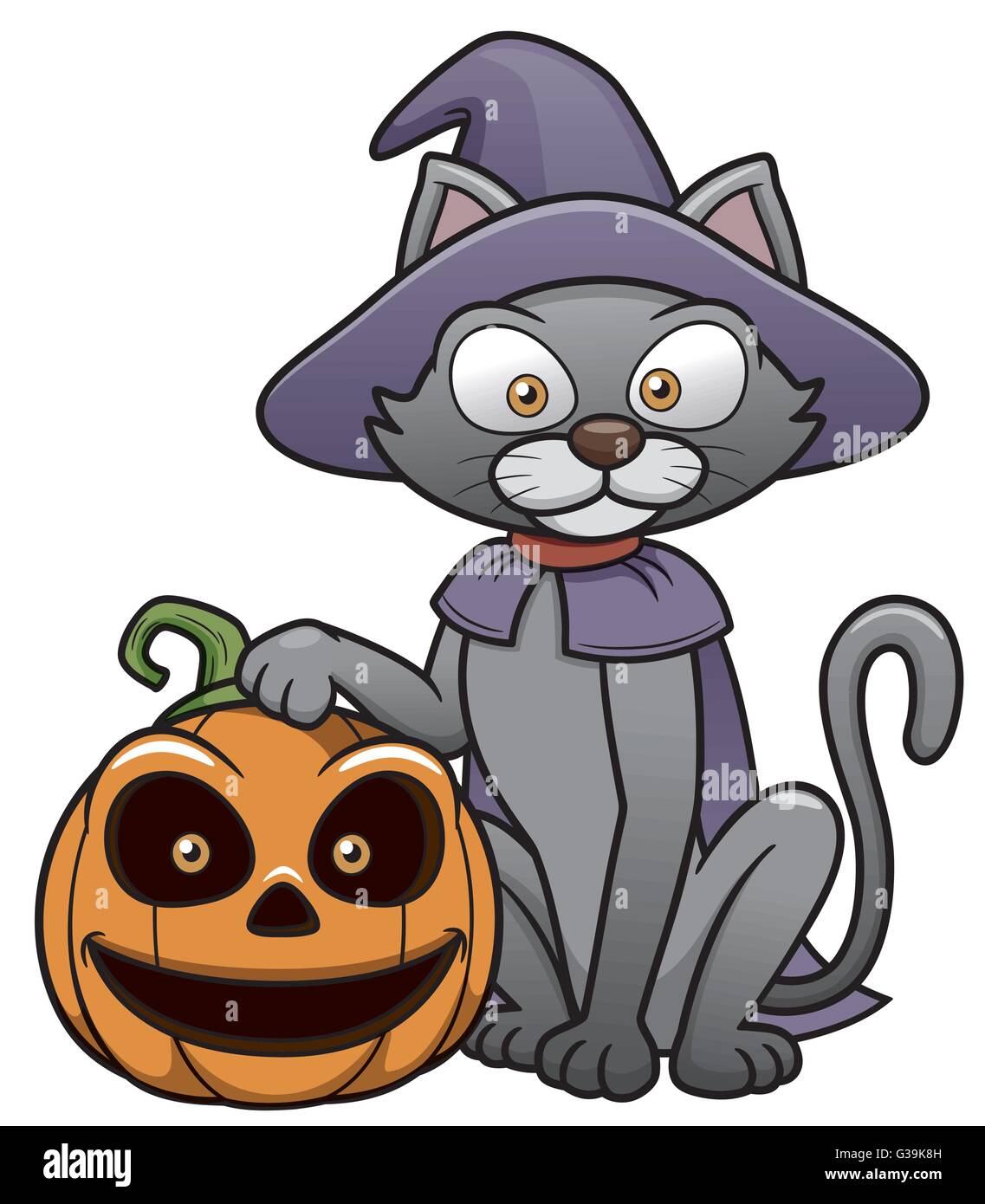 Vector - illustration of black cat with Halloween pumpkin Stock Vector  Image & Art - Alamy
