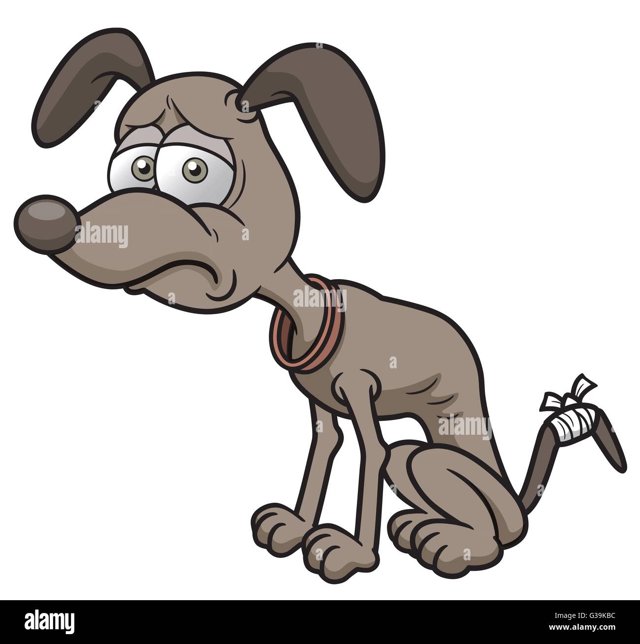 Vector illustration of sick cartoon dog Stock Vector