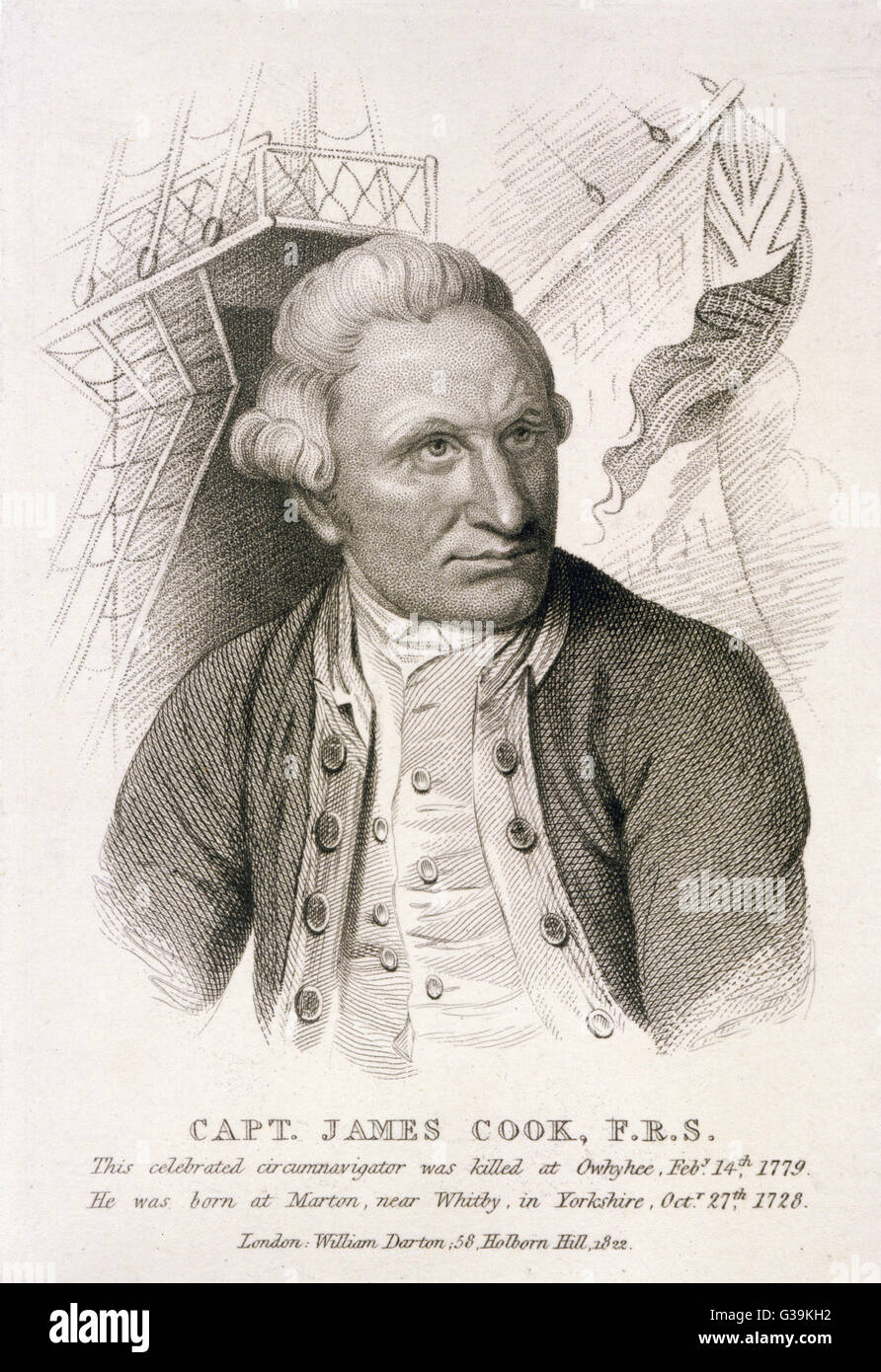 JAMES COOK Explorer Date 1728 1779 Stock Photo Alamy