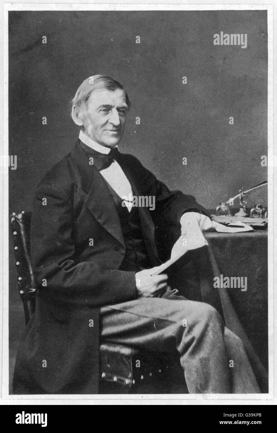 RALPH WALDO EMERSON  American essayist and poet        Date: 1803 - 1882 Stock Photo