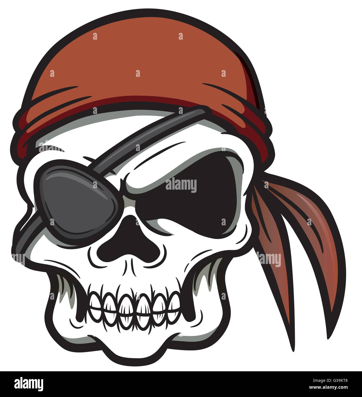 Vector illustration of Pirate skull Stock Vector