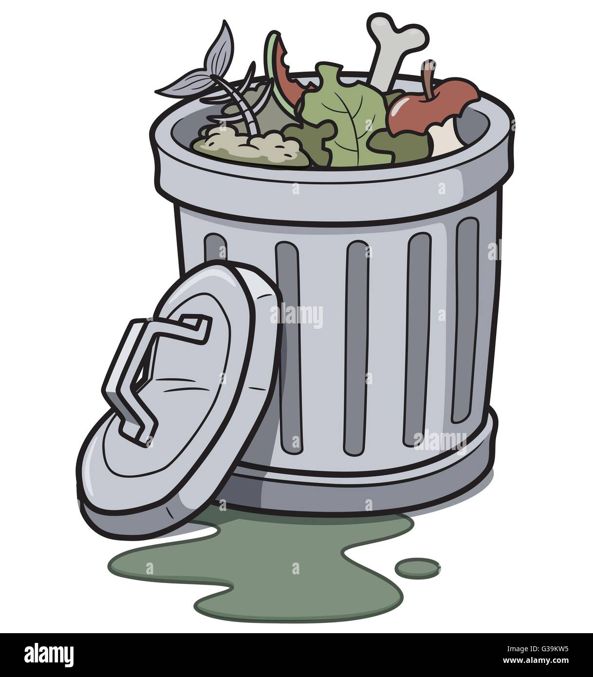 Vector illustration of Trash can Stock Vector