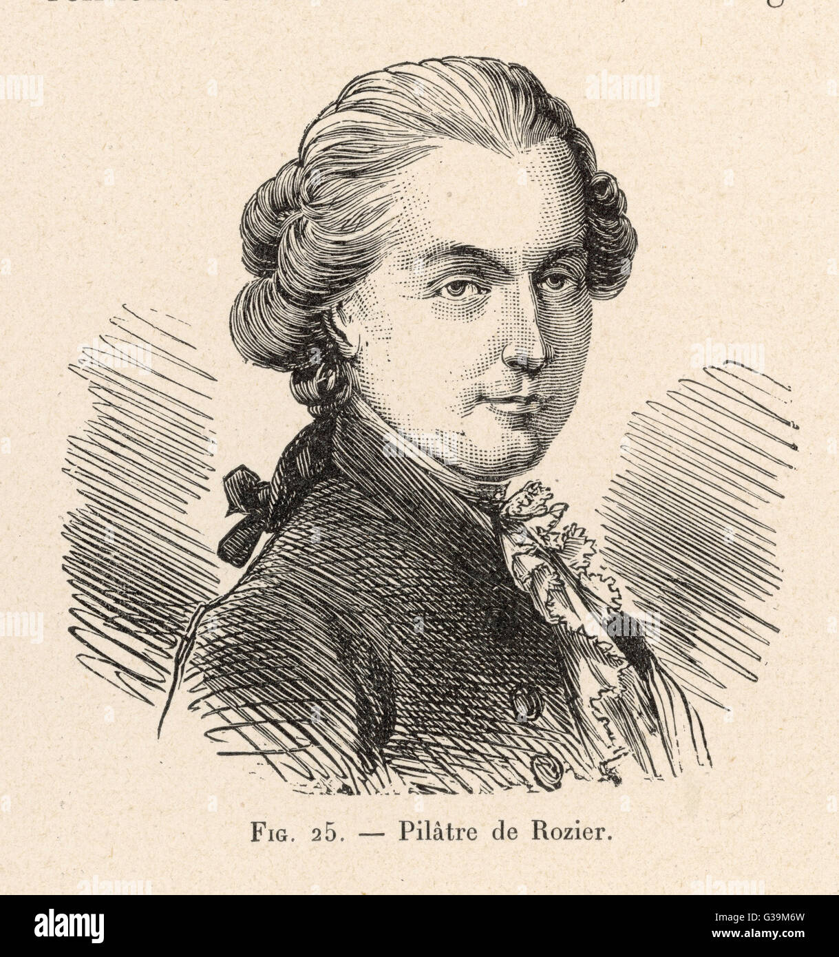 JEAN-FRANCOIS PILATRE DE  ROZIER French physicist and  aeronaut. First human being to  ascend in a balloon, with Montgolfier     Date: 1756 - 1785 Stock Photo