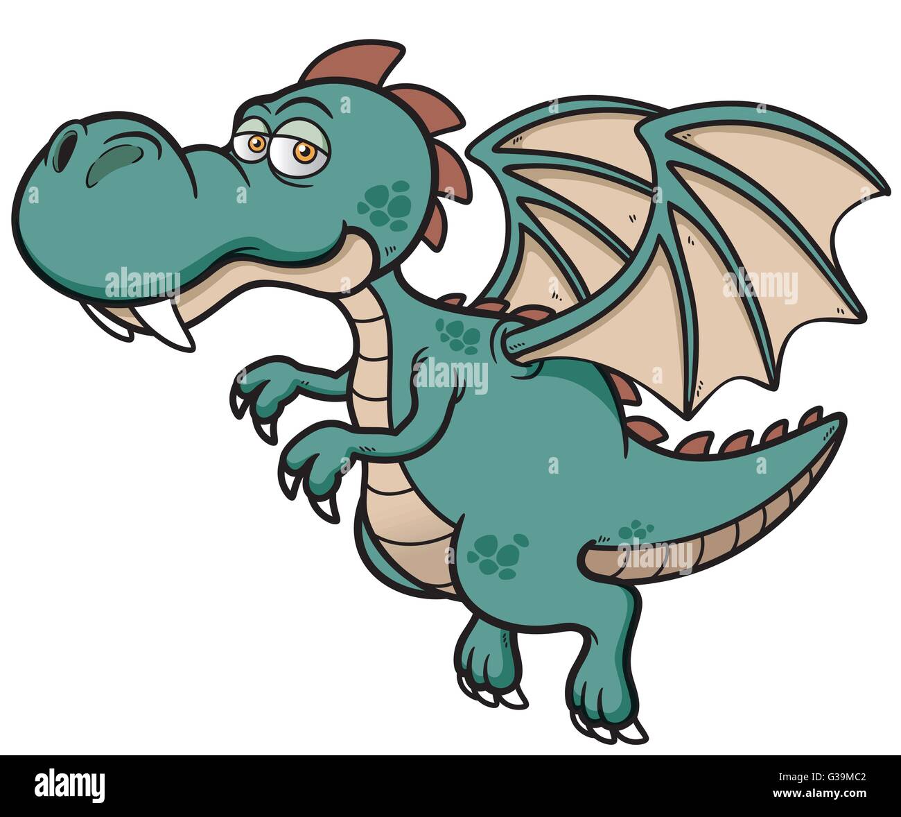 Vector illustration of Cartoon Dragon Stock Vector