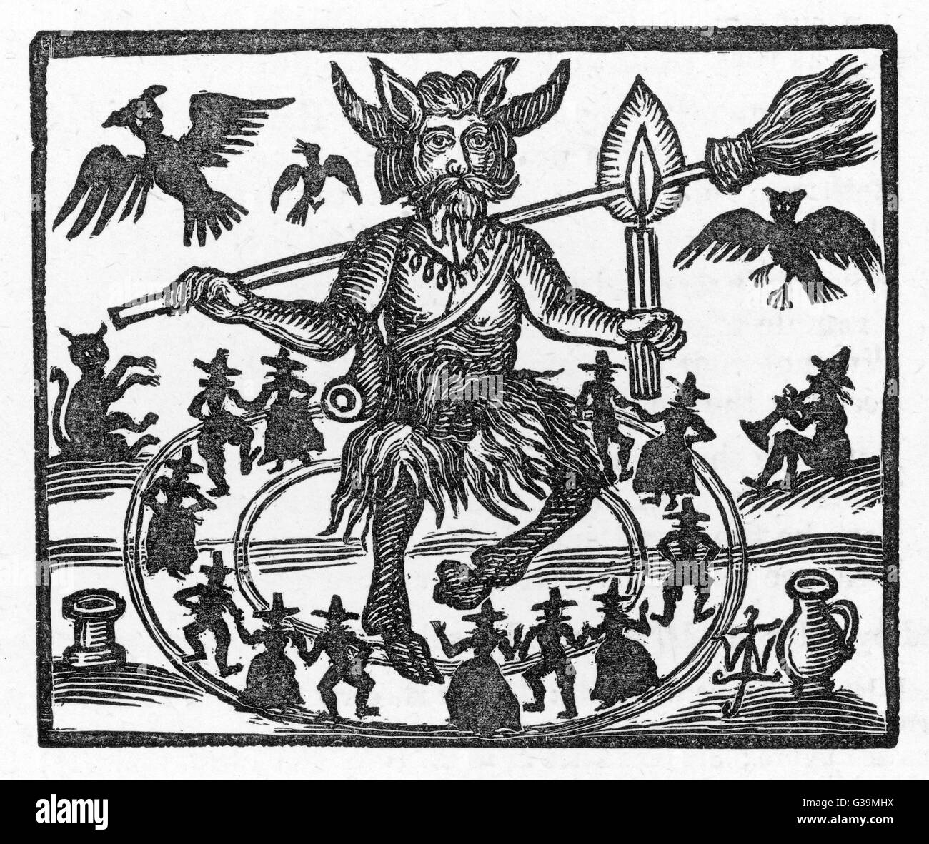 The devil dominates the sabbat          Date: circa 1630 Stock Photo