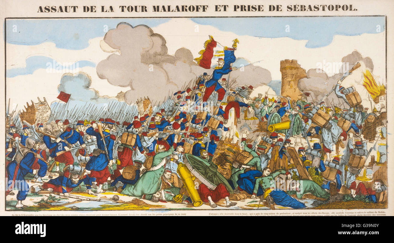 The attack on the Malakoff  fortress leads to the capture  of Sebastopol by the Allied  forces       Date: 8 September 1855 Stock Photo