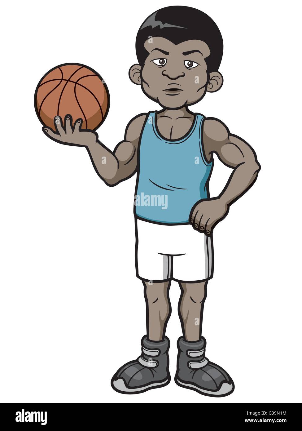 Vector illustration of cartoon basketball player Stock Vector