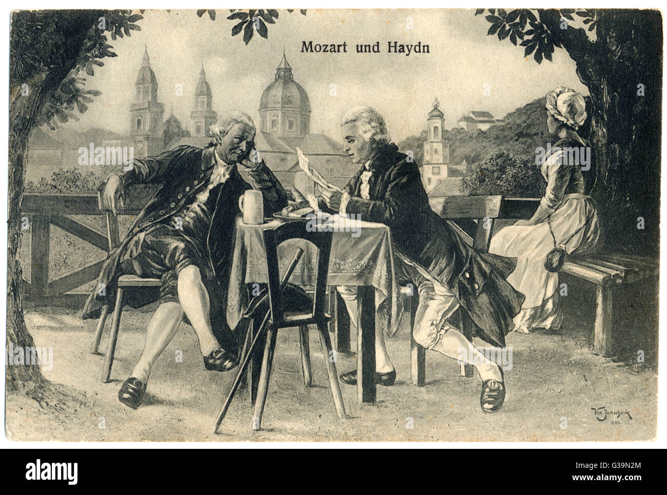 Joseph Haydn - Mozart Stock Photo