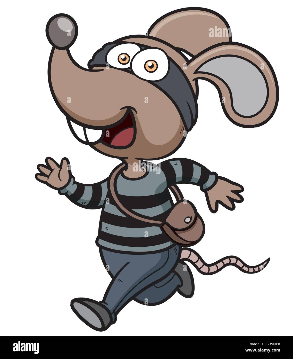 Vector illustration of Cartoon Rat thief running Stock Vector Image ...