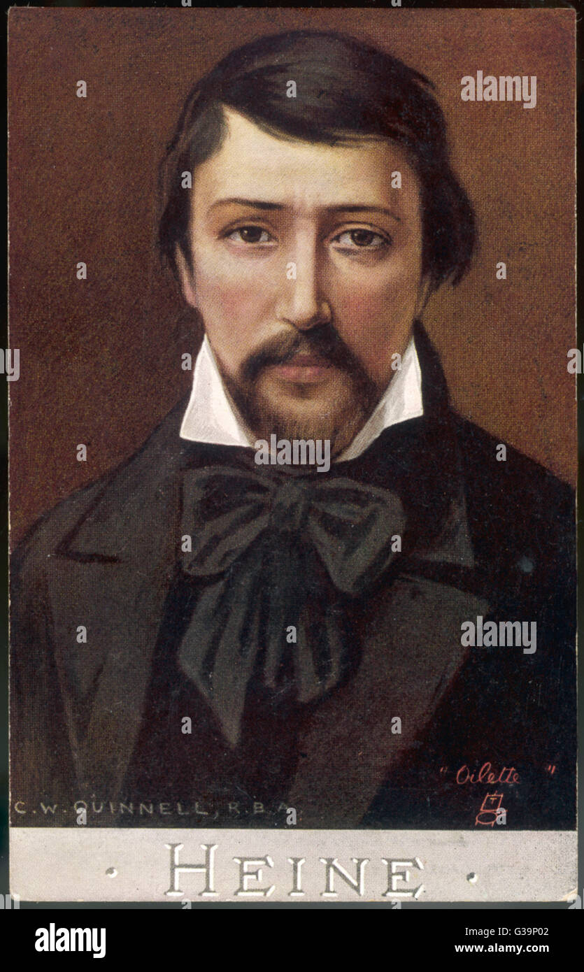 HEINRICH HEINE  German poet and critic,  based in Paris from 1831       Date: 1797 - 1856 Stock Photo