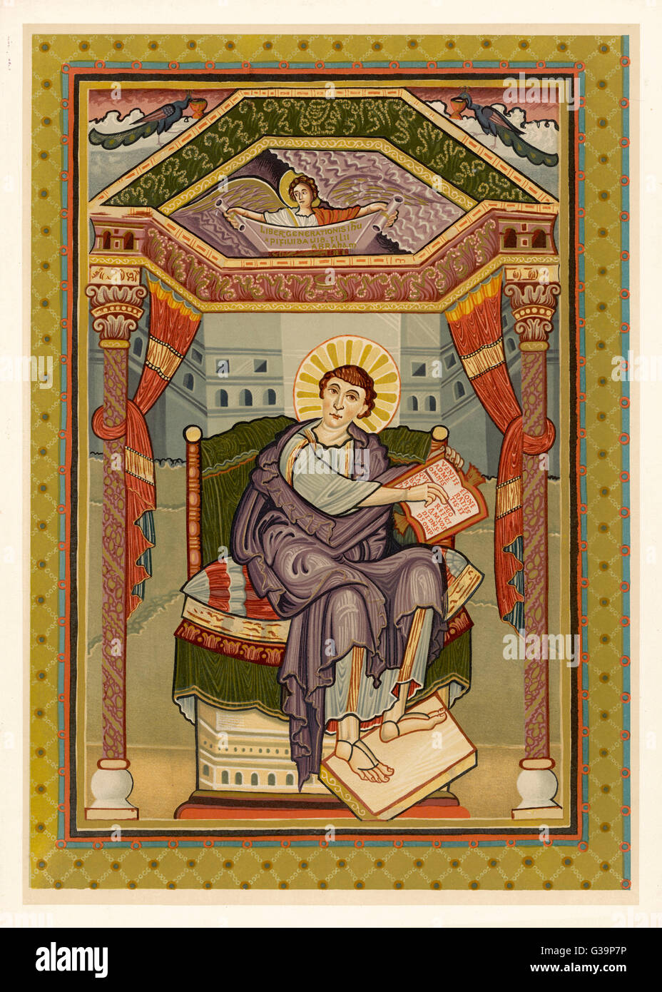 SAINT MATTHEW THE EVANGELIST from a Franco-German  manuscript made about 800         Date: 1st century Stock Photo