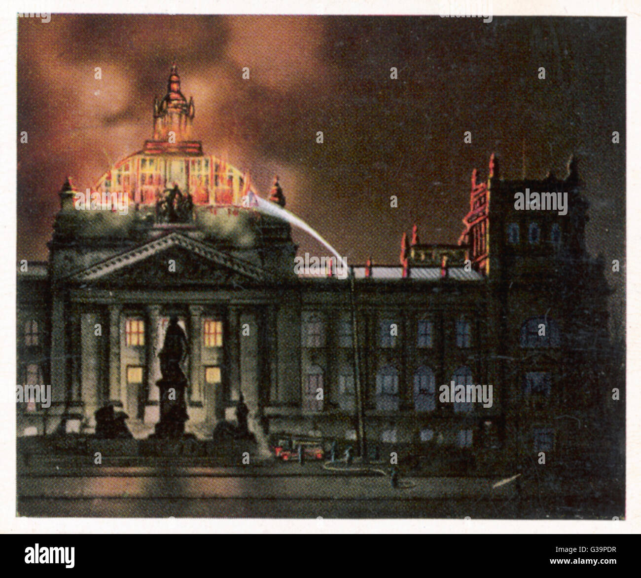 The Reichstag destroyed by  fire         Date: 27th February 1933 Stock Photo