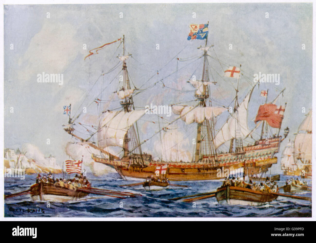 NAVAL EXPEDITION/1625 Stock Photo