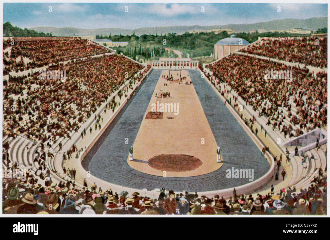 The stadium, Athens Olympics 1896  1896 Stock Photo