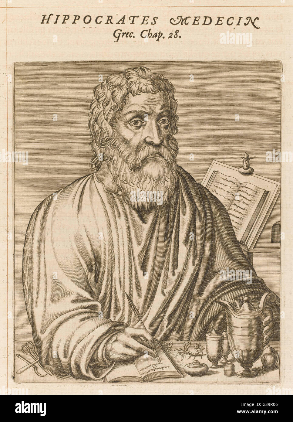 Hippocrates - Thevet - 1584 Stock Photo