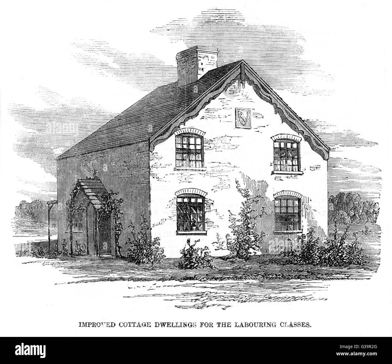 WORKERS' COTTAGE/1857 Stock Photo