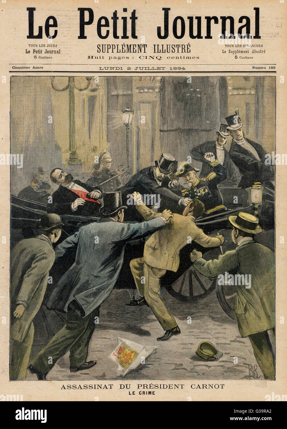 French president Carnot is assassinated by the Italian anarchist Sante ...