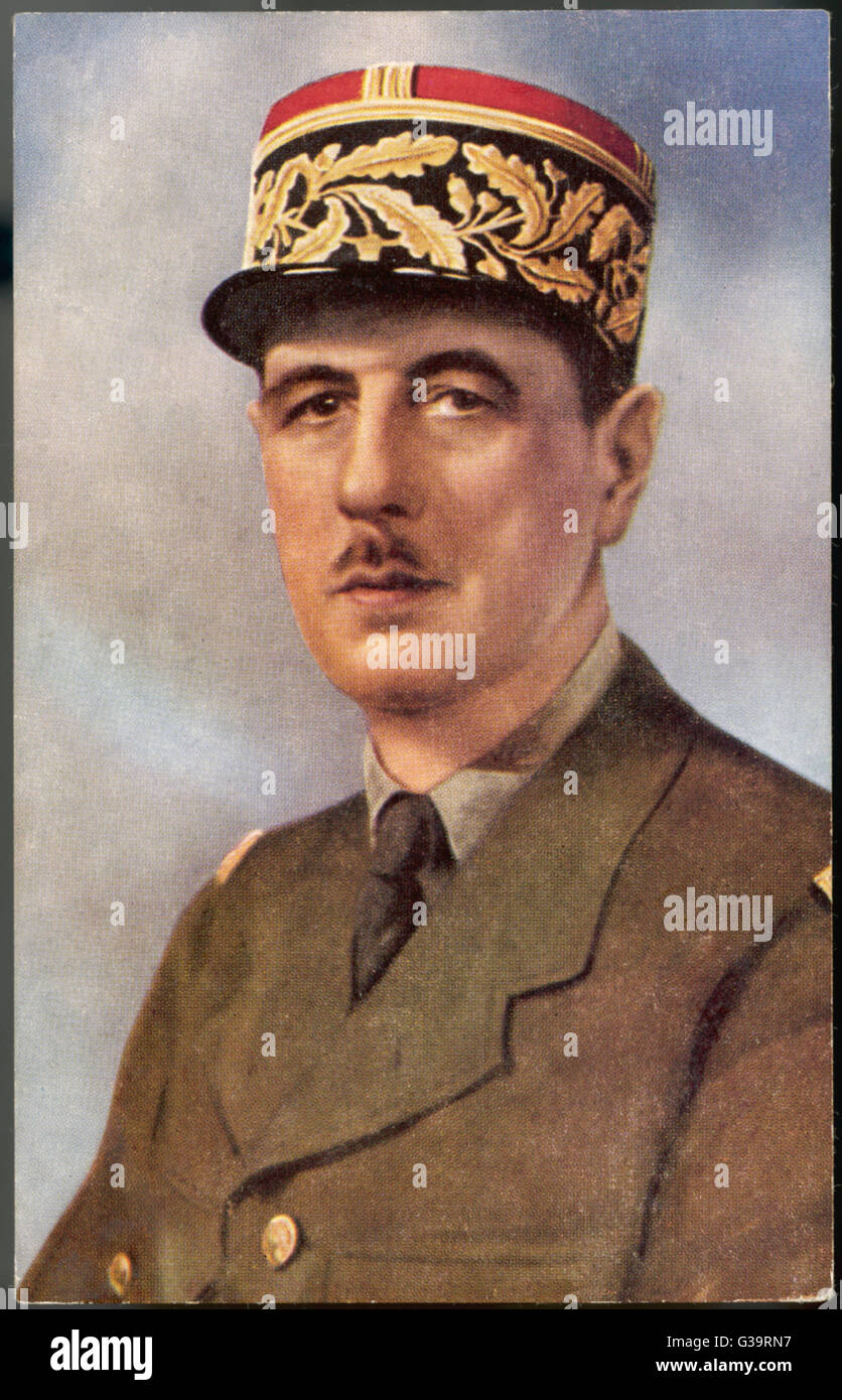 CHARLES DE GAULLE (1890 - 1970) French soldier, general and statesman,  depicted as President du Comite National Stock Photo - Alamy