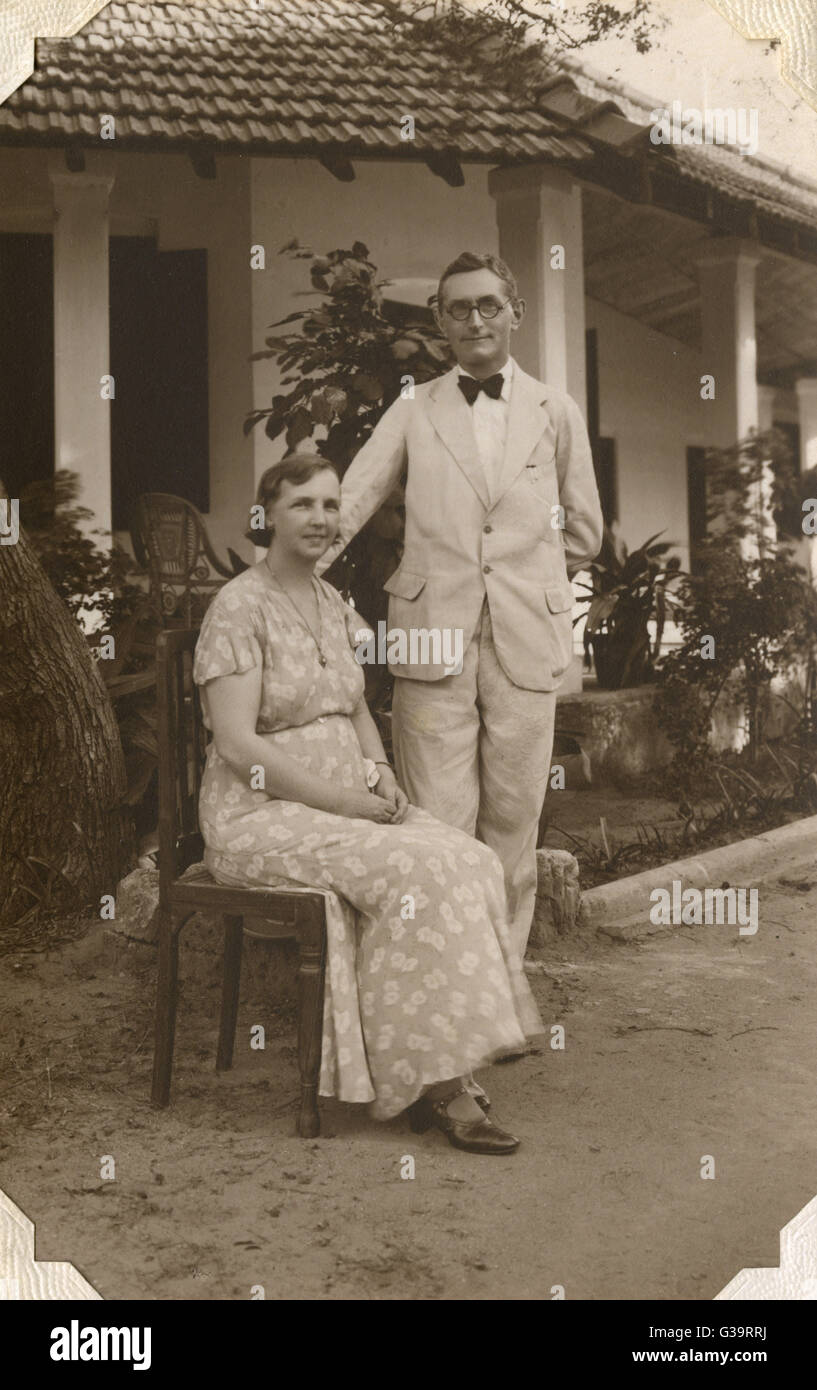 Colonial Couple - 1930s Stock Photo
