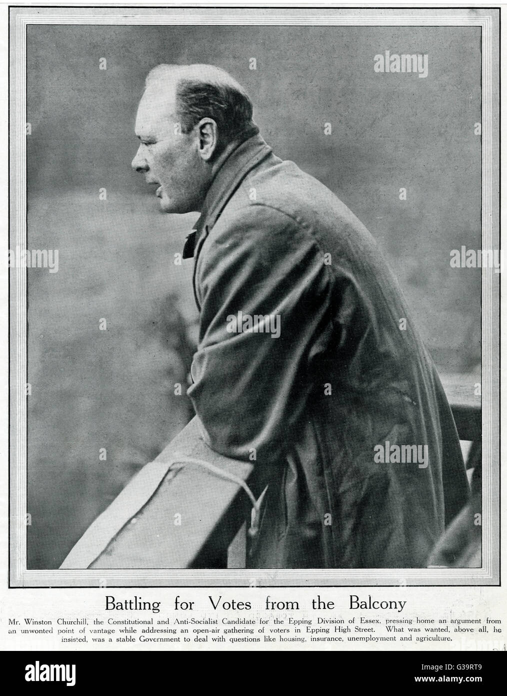 Winston Churchill electioneering Stock Photo