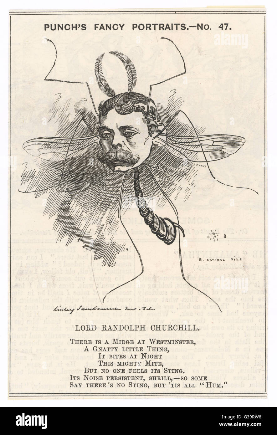 Cartoon portrait, Lord Randolph Churchill Stock Photo