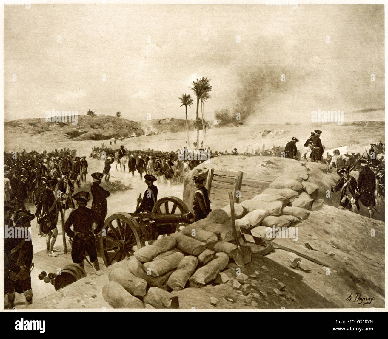 Pondicherry Battle 1778 Stock Photo