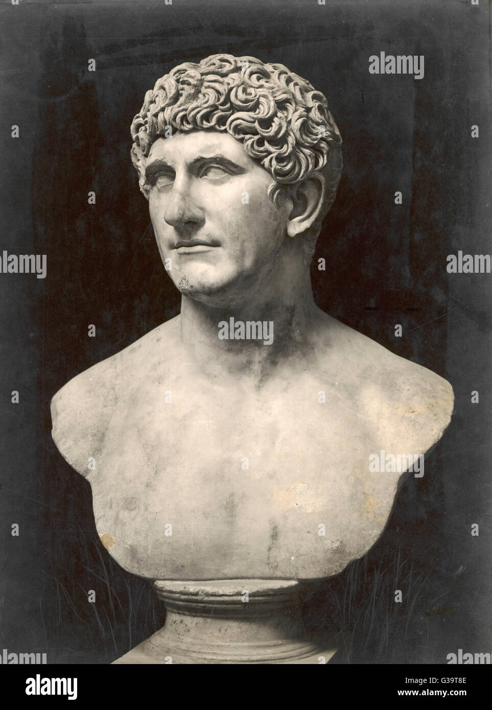 MARCUS ANTONIUS (Mark Antony) (82 - 30 BC)  Roman statesman  and triumvir, portrait bust Stock Photo
