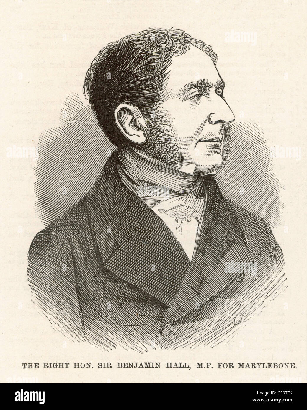 SIR BENJAMIN HALL 1st BARON LLANOVER Statesman MP for Marylebone Date 1802 1867 Stock Photo