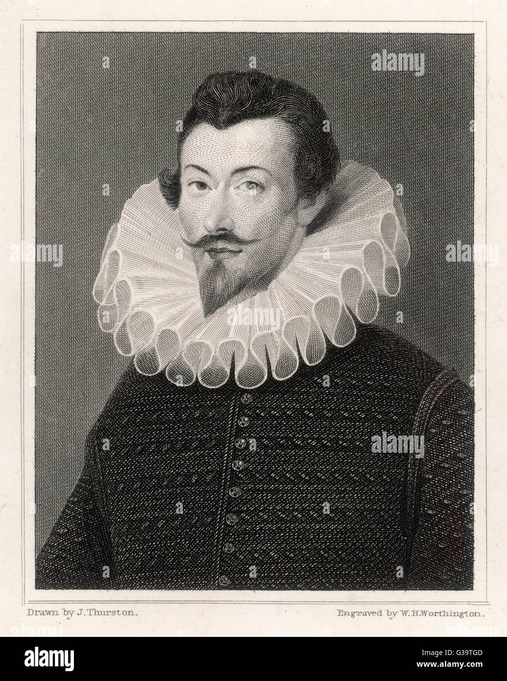 SIR JOHN HARINGTON English courtier and writer; inventor of the flush toilet  Date: 1561 - 1612 Stock Photo - Alamy