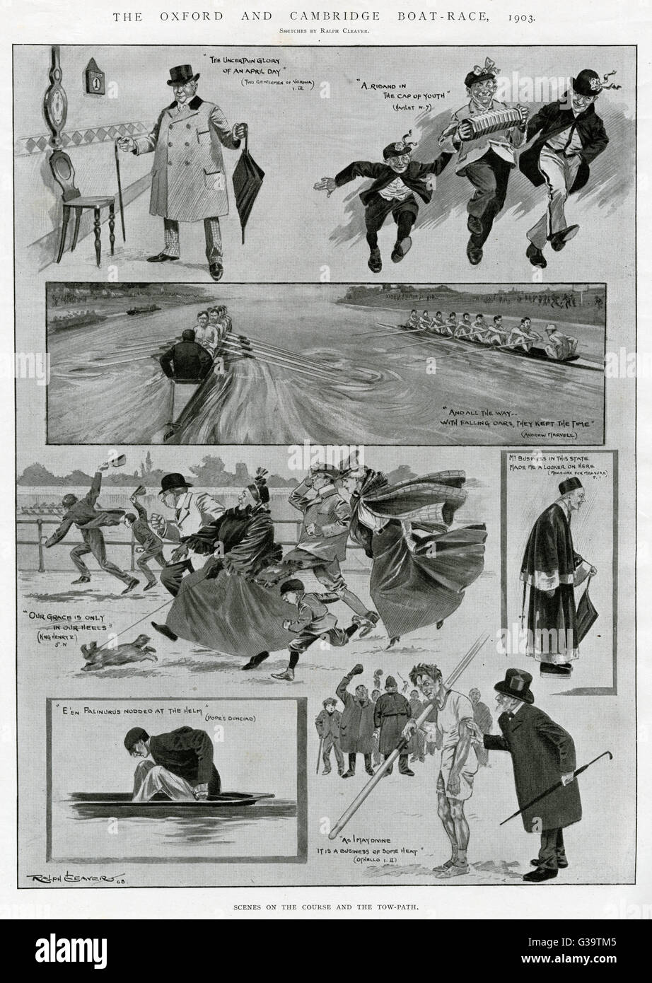 Boat race scenes 1903 Stock Photo Alamy