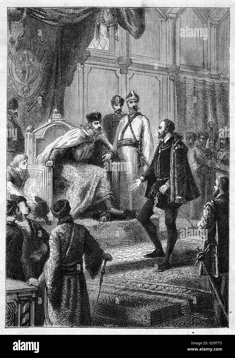 The English seaman Richard Chancellor is received by tsar Ivan IV ...