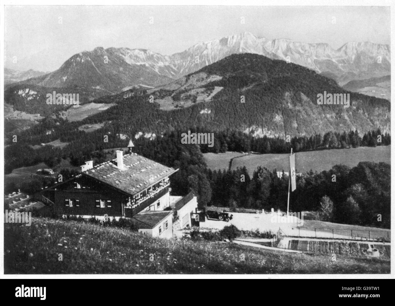 Adolf Hitler Home At Berchtesgaden Obersalzburg With Mountains