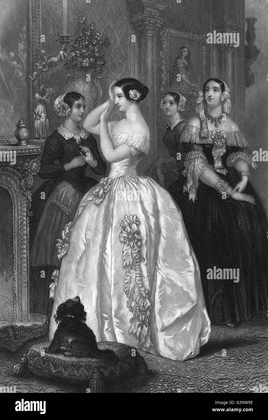 THE DEBUTANTE 1850 Stock Photo