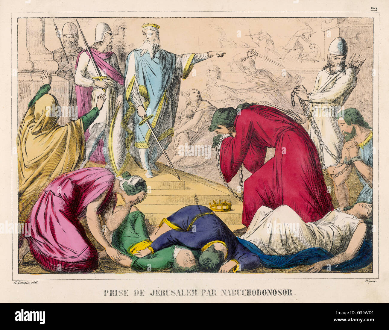 Nebuchadnezzar II, ruler of Babylon, sacks Jerusalem and takes its