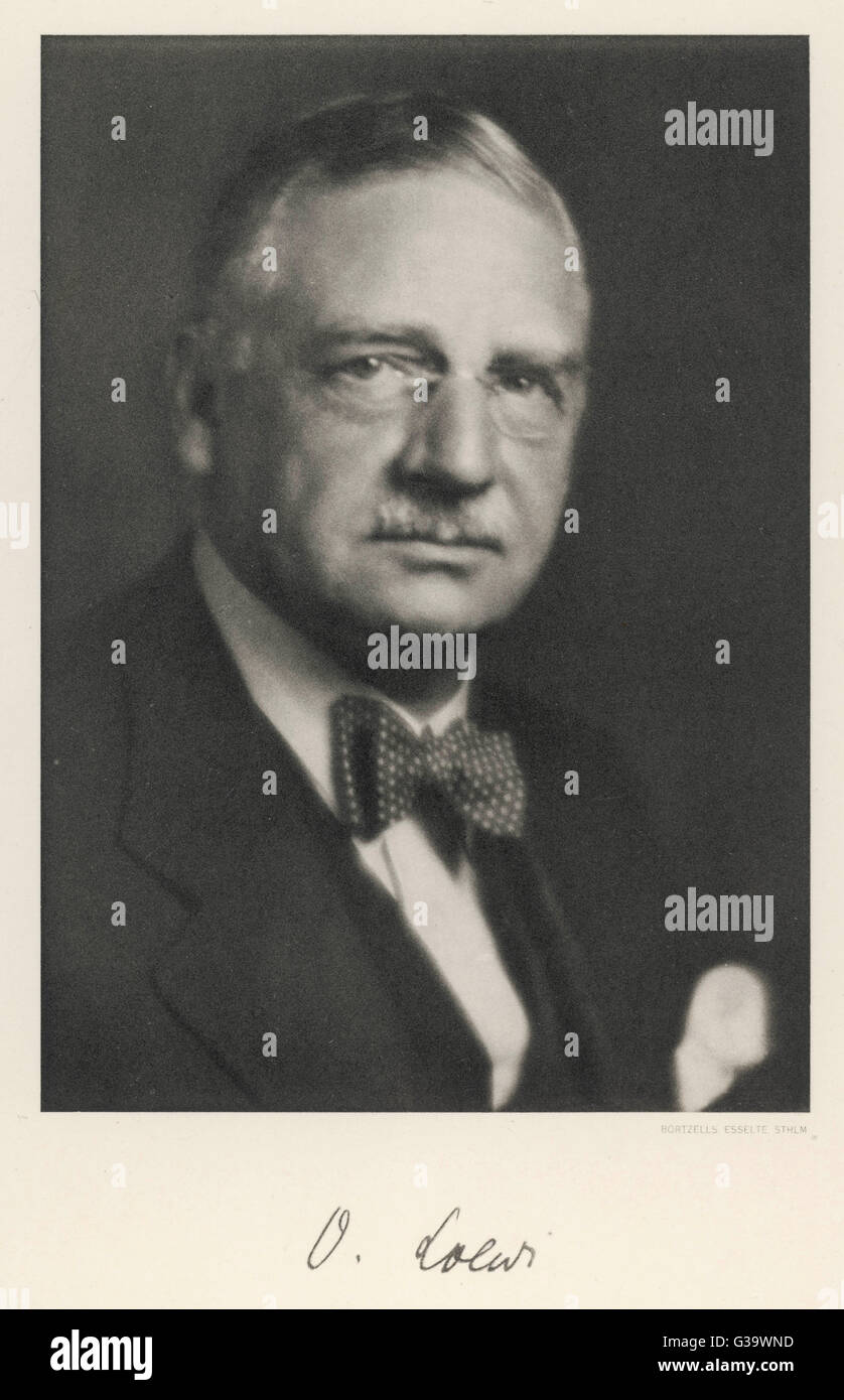 OTTO LOEWI  American pharmacologist, born in Germany       Date: 1873 - 1961 Stock Photo