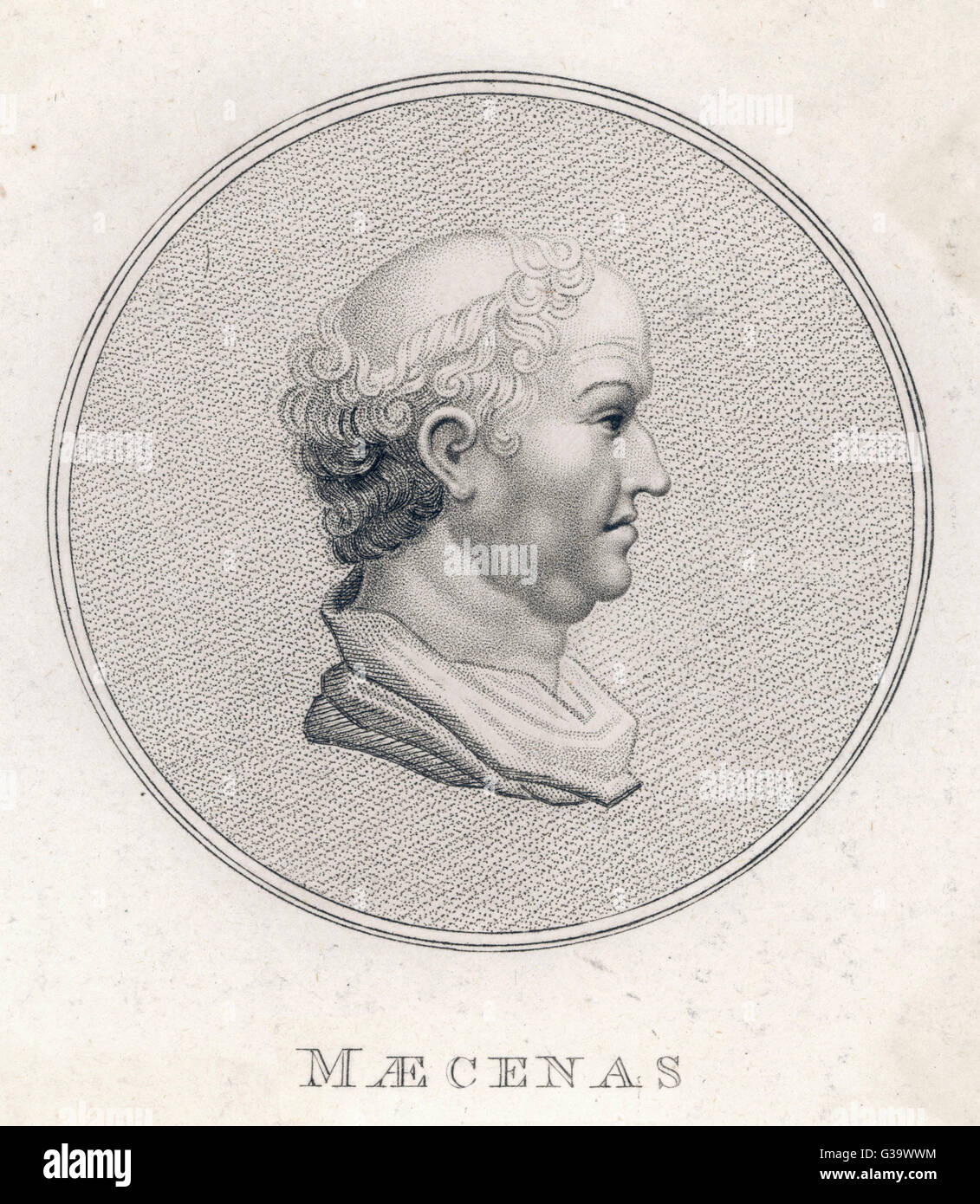 GAIUS CILNIUS MAECENAS  Roman statesman and  patron of literature       Date: 70 - 8 BC Stock Photo