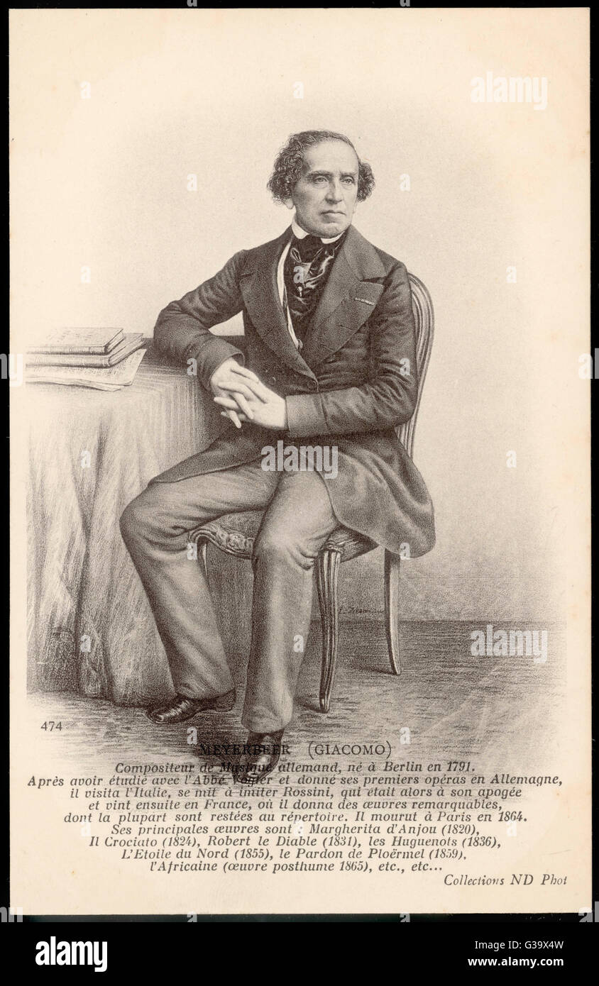 GIACOMO MEYERBEER  German composer of Italian operas        Date: 1791 - 1864 Stock Photo