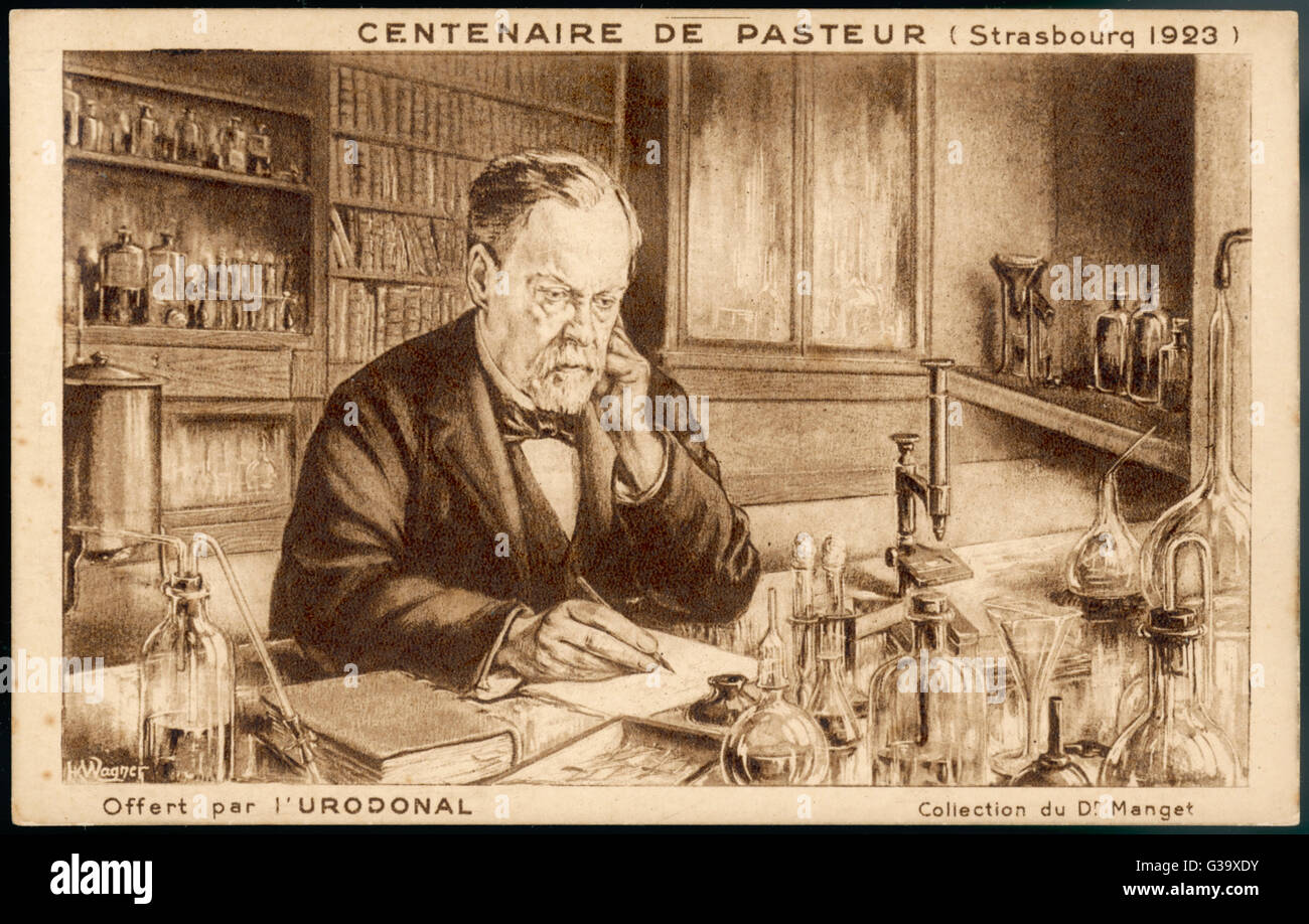LOUIS PASTEUR French chemist and microbiologist in his laboratory Date