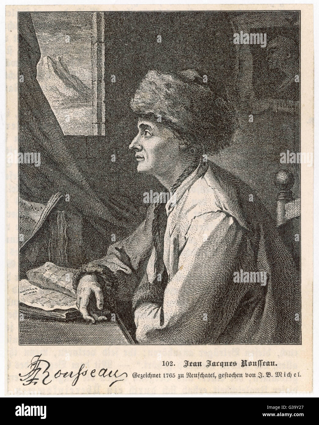 JEAN JACQUES ROUSSEAU French writer and philosopher at Neufchatel in ...