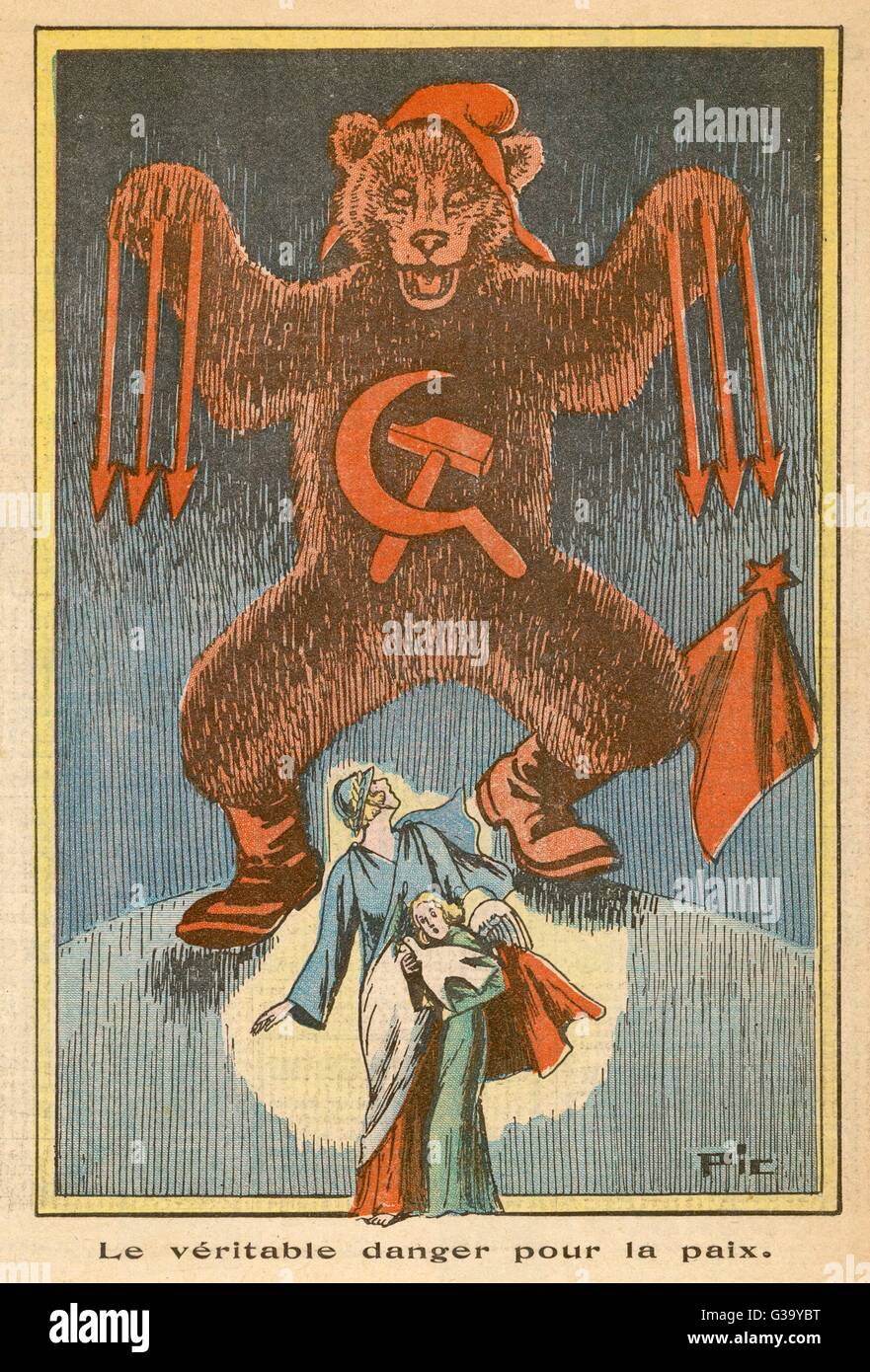 Soviet communism - the real  threat to peace (from the  point of view of a right-wing  Catholic journal)       Date: 1935 Stock Photo