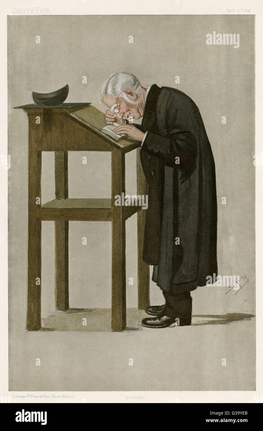 WILLIAM ARCHIBALD SPOONER English clergyman and academic of New College