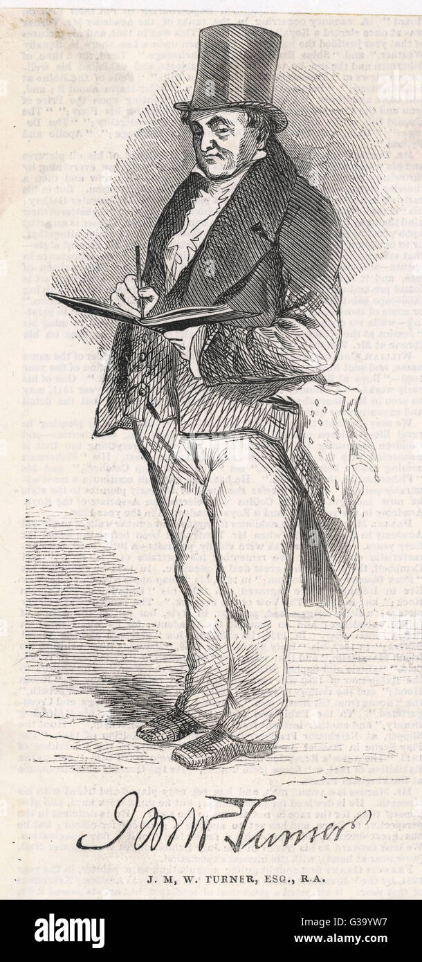 J M W TURNER  English painter,  sketching       Date: 1775 - 1851 Stock Photo