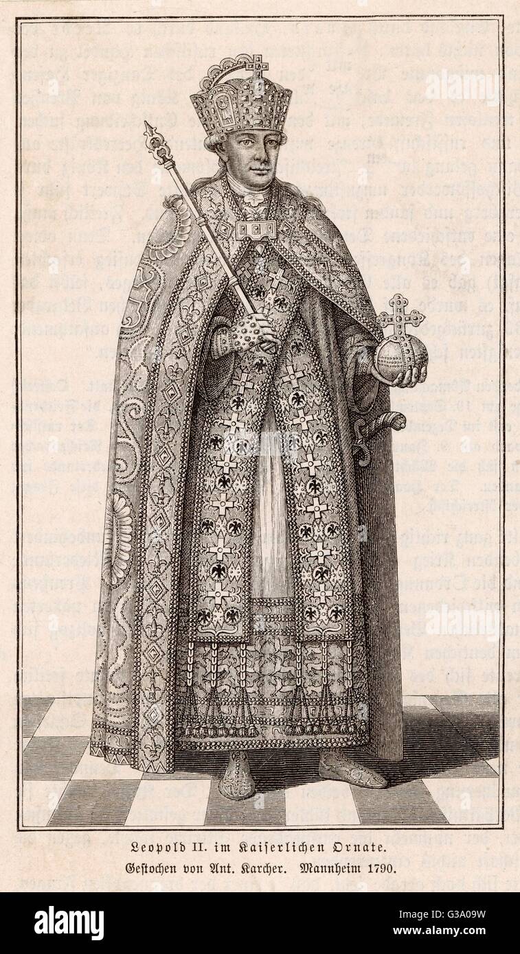 EMPEROR LEOPOLD II Holy Roman Emperor (17902) in his imperial robes Date 1747 1792 Stock EMPEROR LEOPOLD II Holy Roman Emperor (17902) in his imperial robes Date 1747 1792 Stock