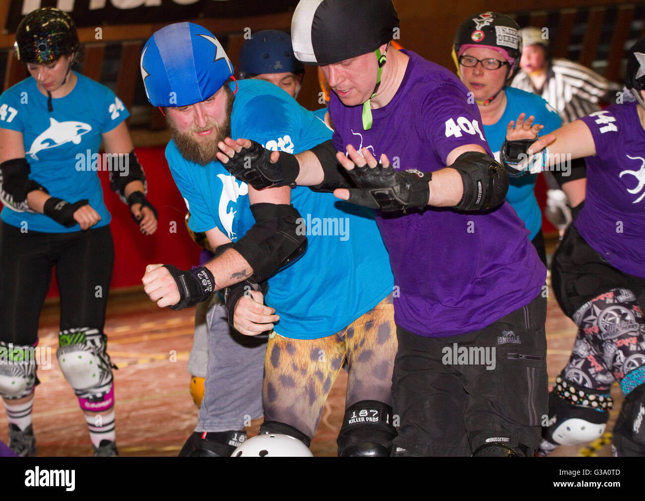 Mixed by league and gender roller derby in the UK Stock Photo Alamy