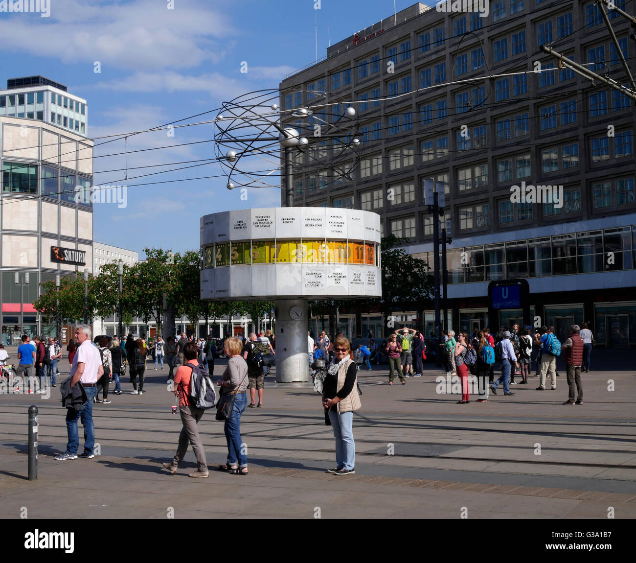 The Weltzeituhr, World Time Clock in Alexanderplatz, Mitte, Berlin
