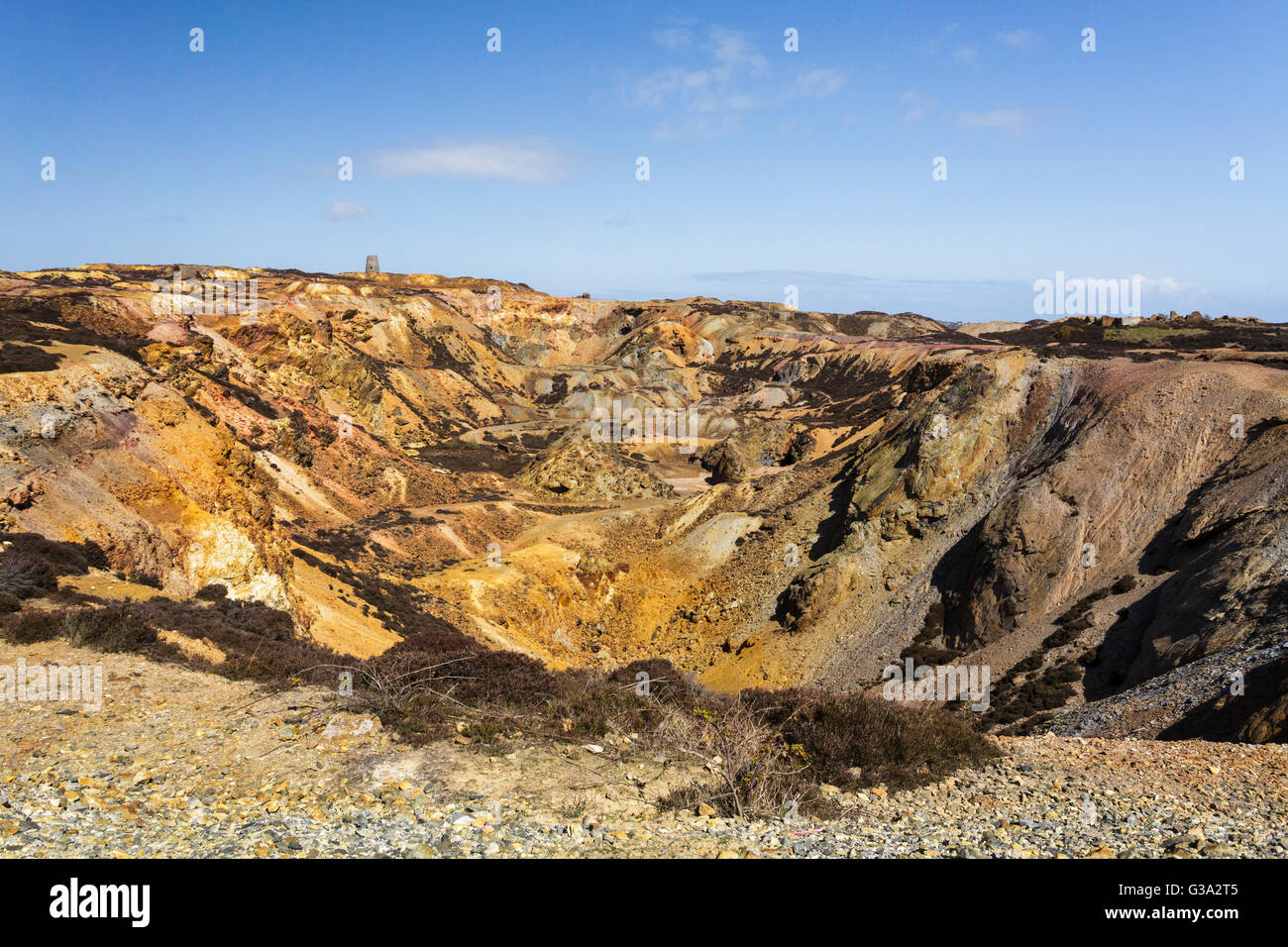 Parys Mountain Copper Mine, North-east Anglesey, Wales, UK Stock Photo ...