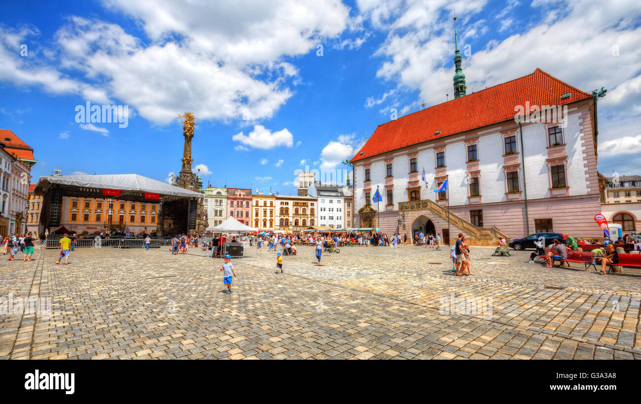 Event in the main square in the old town of Olomouc, Czech Republic. HDR image Stock Photo