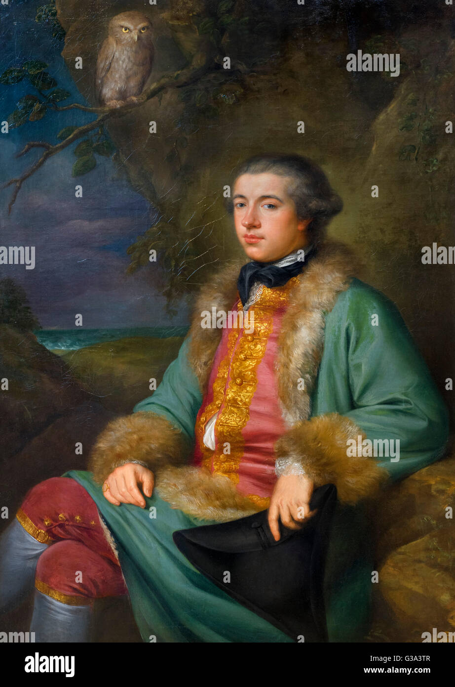James Boswell, (1740–1795), an 18th century Scottish biographer and diarist, best known for his biography of Samuel Johnson. Portrait by George Willison, oil on canvas, 1765. Stock Photo
