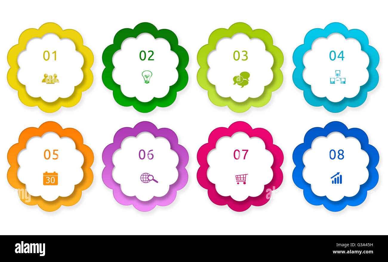 Colorful rounded buttons for Web page menu, marketing or presentations ...