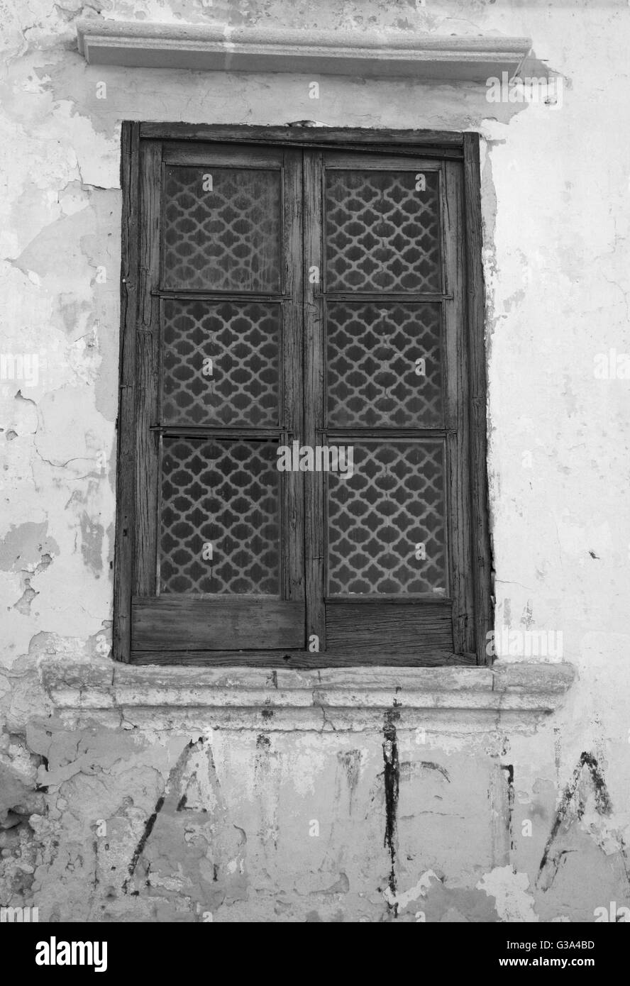 Old Blue Window in Gallipoli Stock Photo